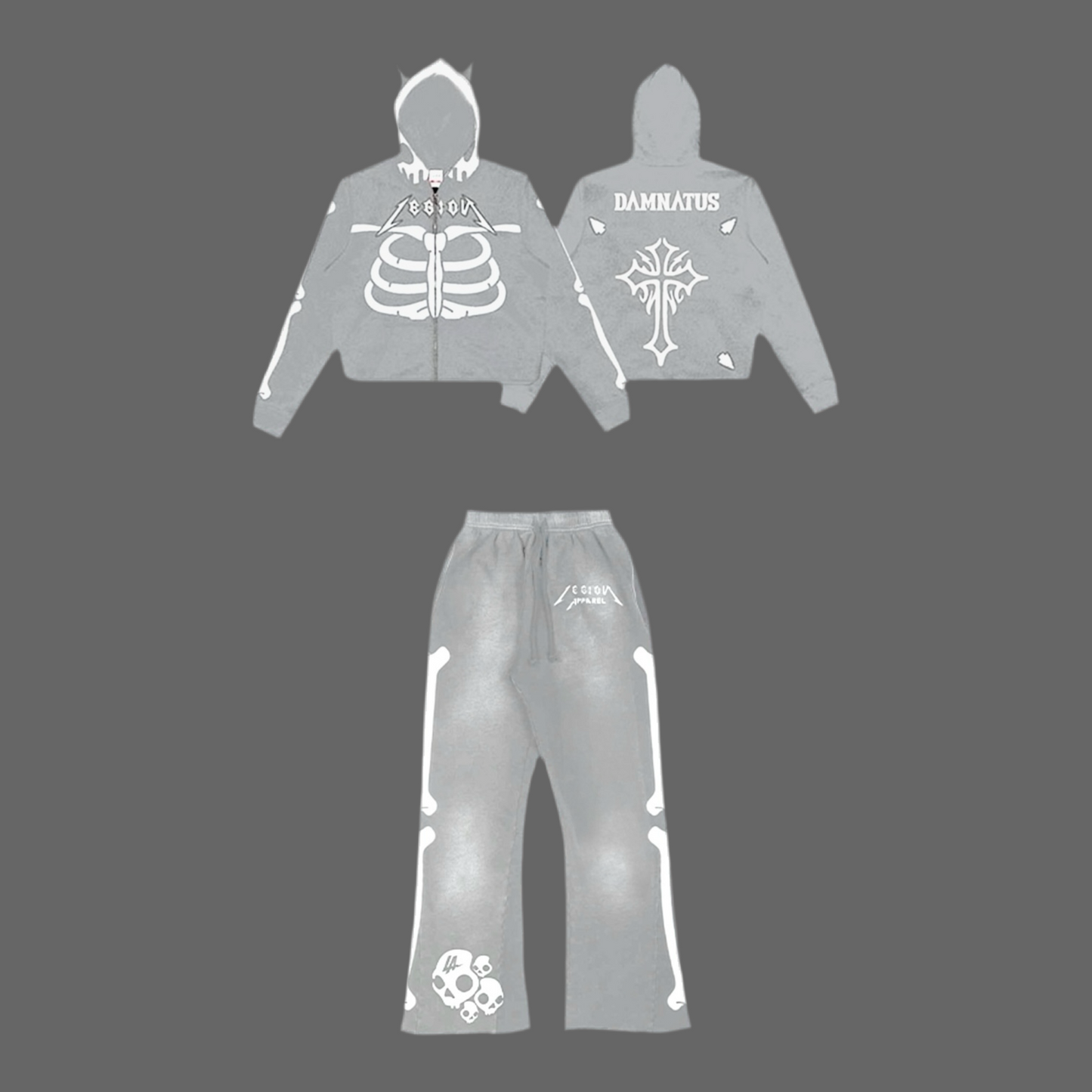 Damnatus Crop Set Gray