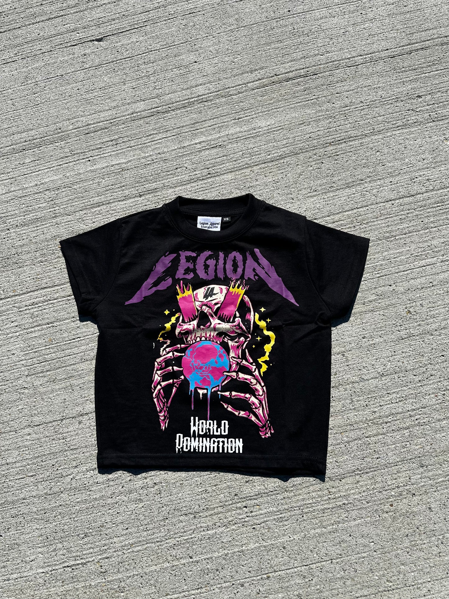World Domination Crop Top Black