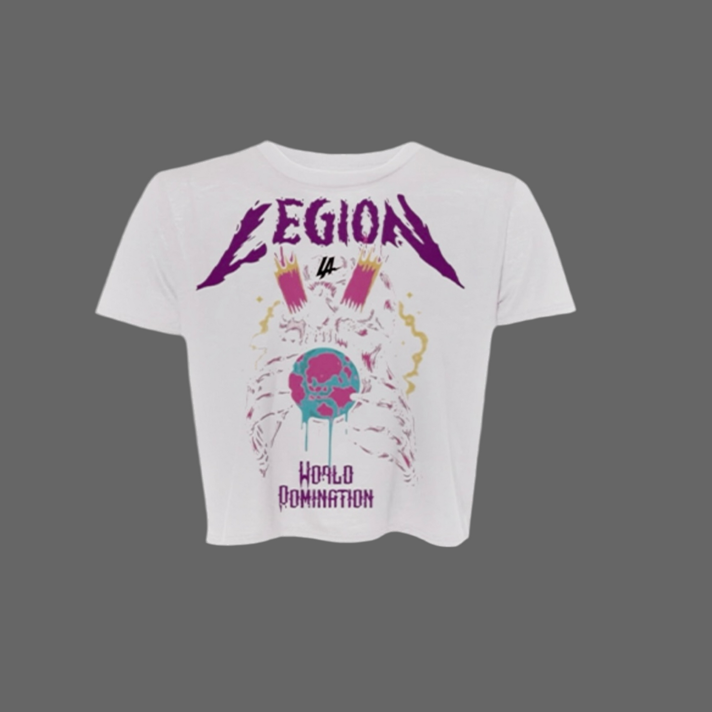 World Domination Crop Top White