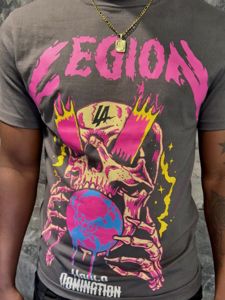 World Domination Tee Gray